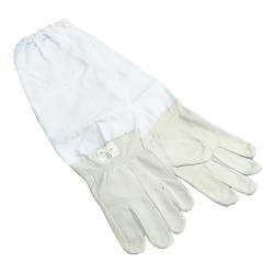 Rukavice ko�en� dlh� s pl�tnom a gumou, BEE - ve�kos� XL