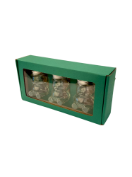 Dekora�n� papierov� balenie na 3 sklenen� poh�re MACKO10 - zelen�