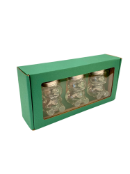 Dekora�n� papierov� balenie na 3 sklenen� poh�re MACKO10 - zelen� - 2