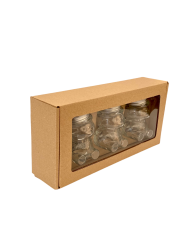 Dekora�n� papierov� balenie na 3 sklenen� poh�re MACKO10 - natural - 2