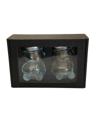 Dekora�n� papierov� balenie na 2 sklenen� poh�re MACKO22 - �ierne