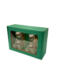 Dekora�n� papierov� balenie na 2 sklenen� poh�re MACKO22 - zelen� - 1