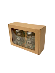 Dekora�n� papierov� balenie na 2 sklenen� poh�re MACKO22 - natural