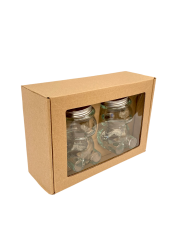 Dekora�n� papierov� balenie na 2 sklenen� poh�re MACKO22 - natural - 2