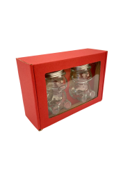 Dekora�n� papierov� balenie na 2 sklenen� poh�re MACKO22 - �erven� - 2