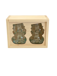 Dekora�n� balenie z dreva na 2 sklenen� poh�re MACKO22