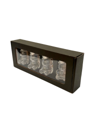 Dekora�n� papierov� balenie na 4 sklenen� poh�re MACKO5 - �ierne