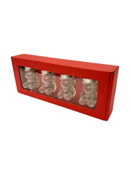 Dekora�n� papierov� balenie na 4 sklenen� poh�re MACKO5 - �erven�