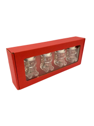 Dekora�n� papierov� balenie na 4 sklenen� poh�re MACKO5 - �erven� - 2