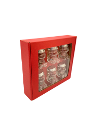 Dekora�n� papierov� balenie na 6 sklenen�ch poh�rov MACKO5 - �erven� - 2